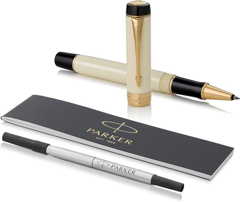 Parker Duofold International Rollerball Pen - Ivorine with Gold-Plated Trims - Image 1